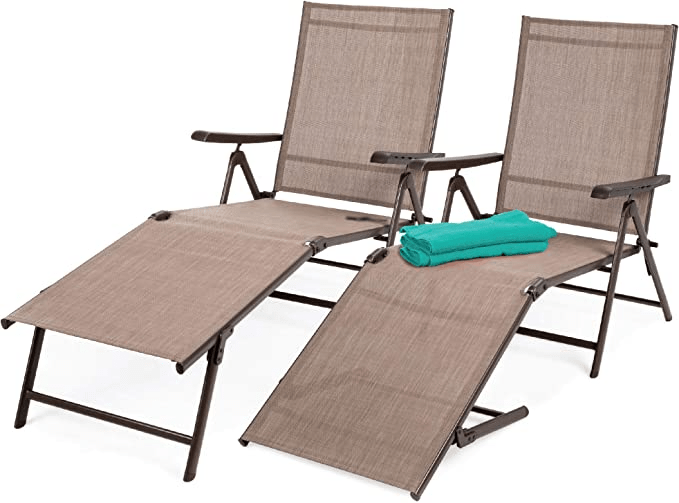 Best Choice Products + Set of 2 Outdoor Patio Chaise Lounge Chair