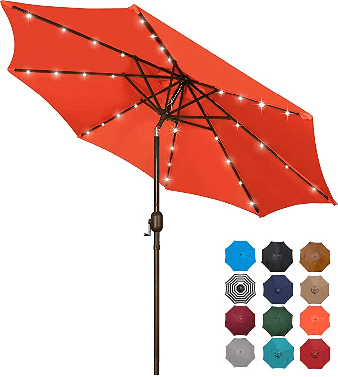 Blissun + Solar Umbrella 32 LED Lighted Patio