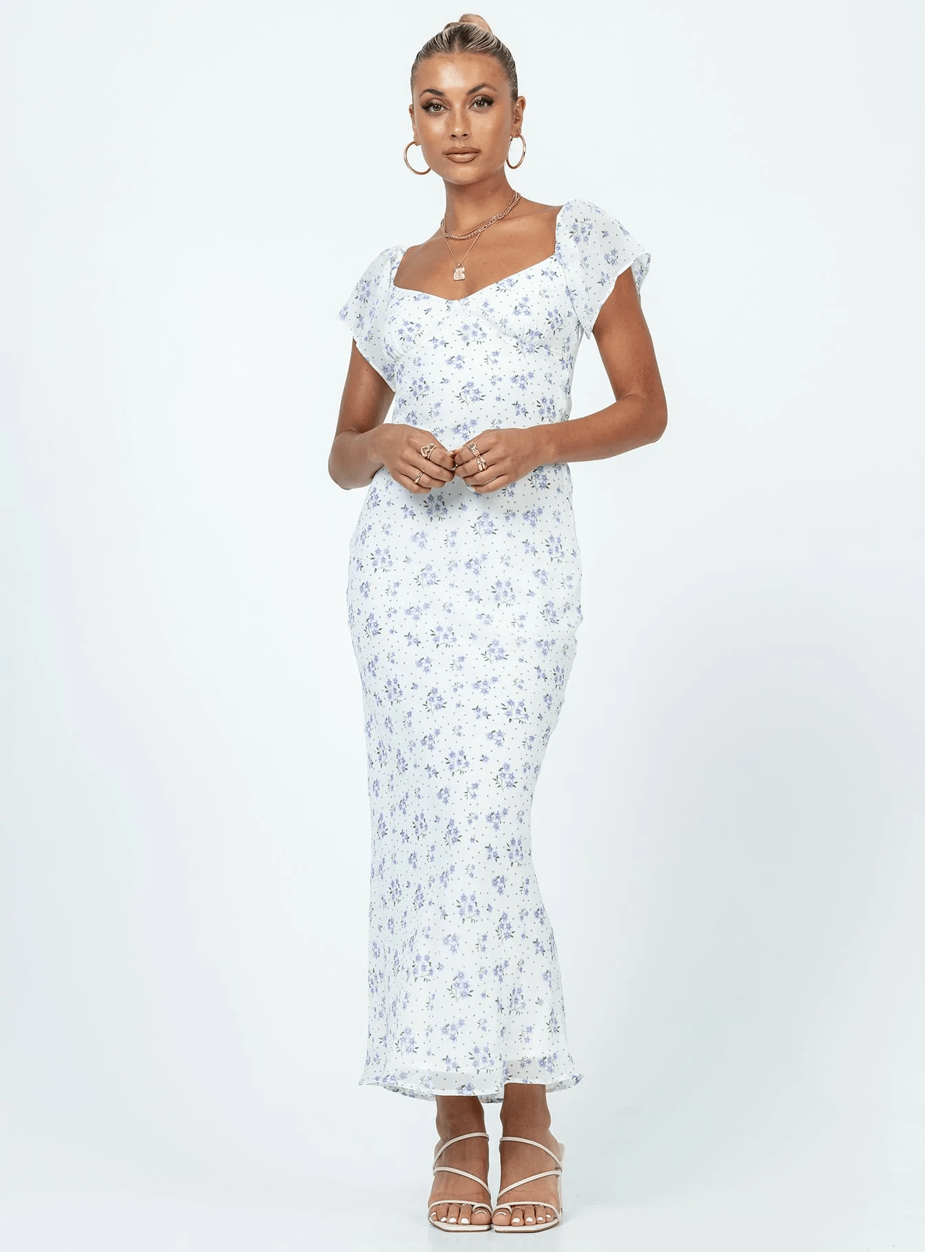 Princess Polly + Hera Maxi Dress White Floral
