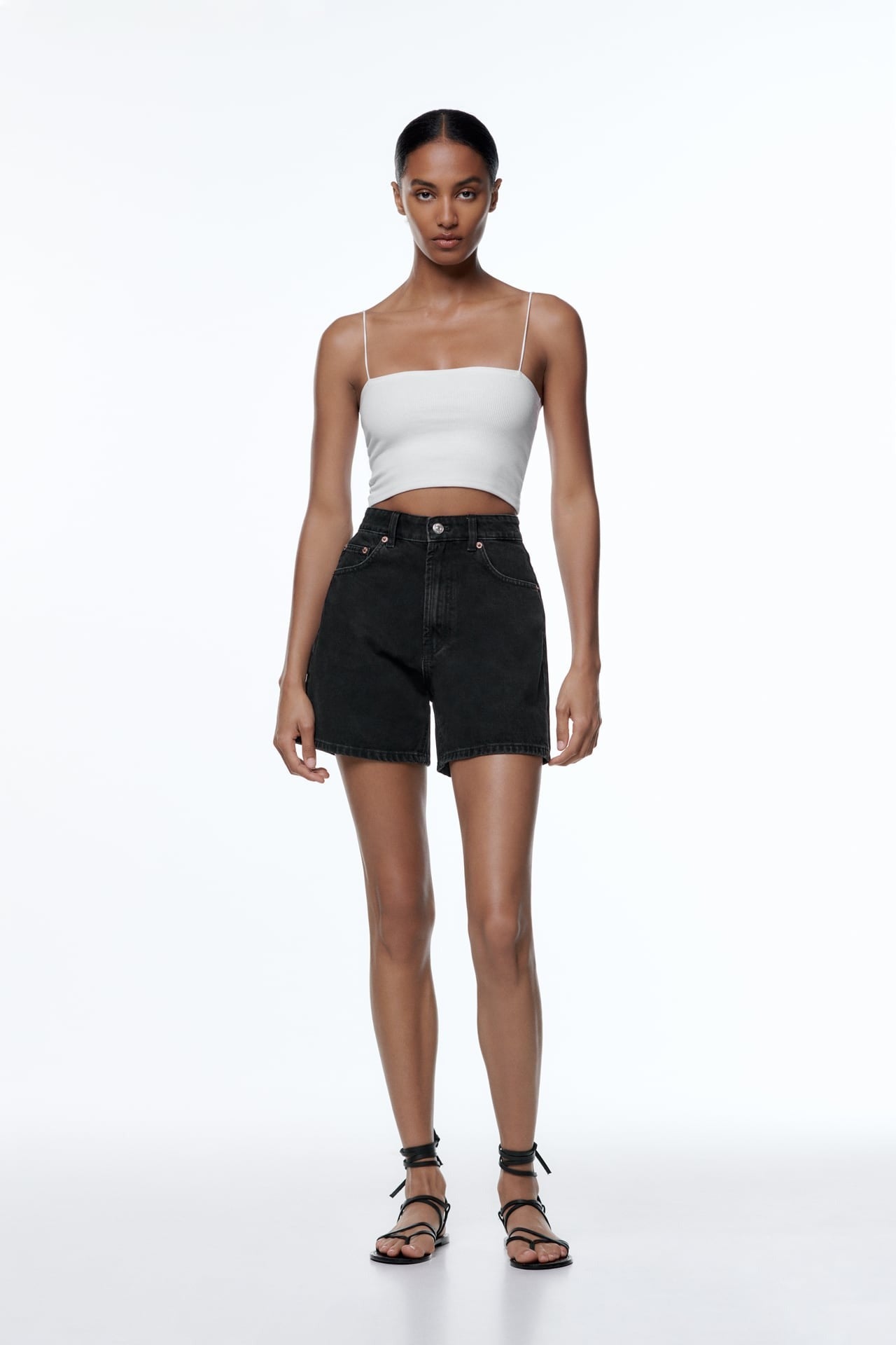 Zara + Retro Denim Bermuda Shorts
