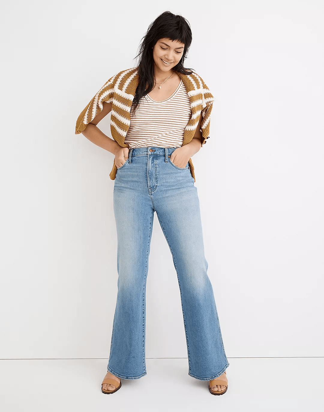 Madewell + HighRise Flare Jeans in Caine Wash