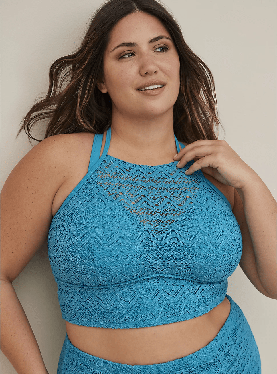 Torrid + Wireless High Neck Crochet Bikini Top