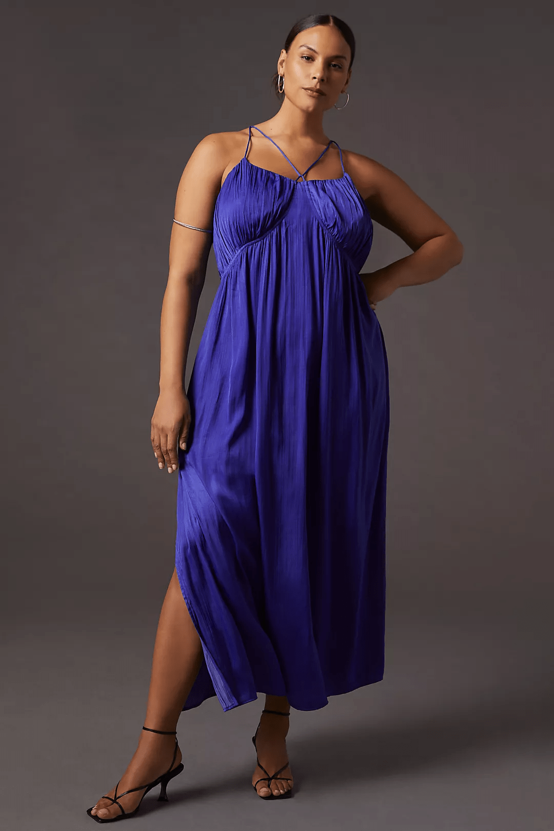 Anthropologie + Halter SideSlit Maxi Dress