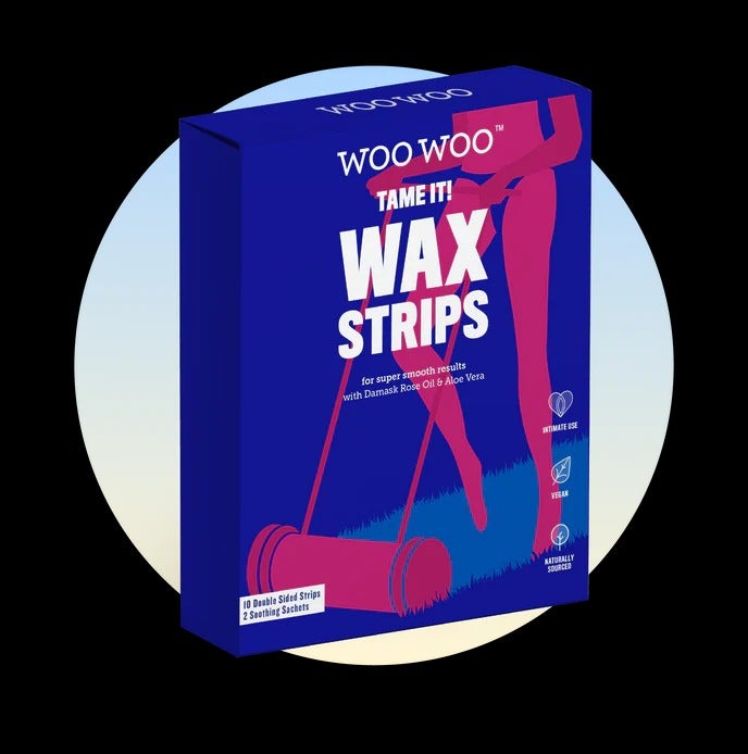 WooWoo + Tame it! Bikini wax strips with Damask rose oil