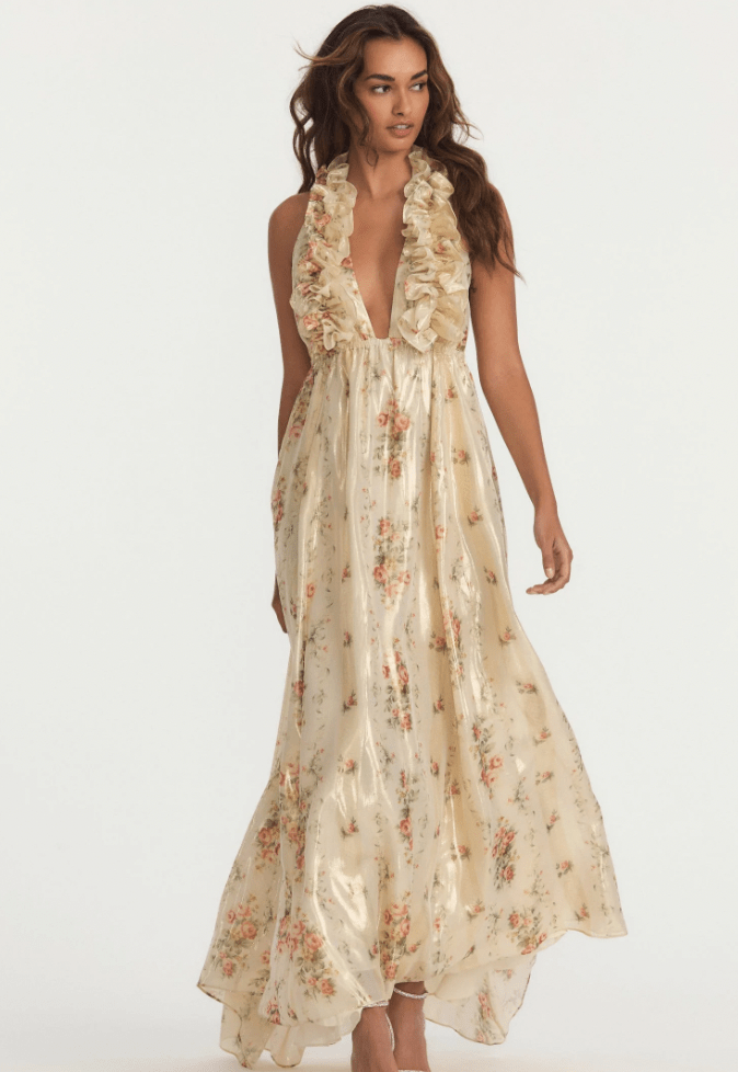 LoveShackFancy + Antonie Maxi Halter Dress