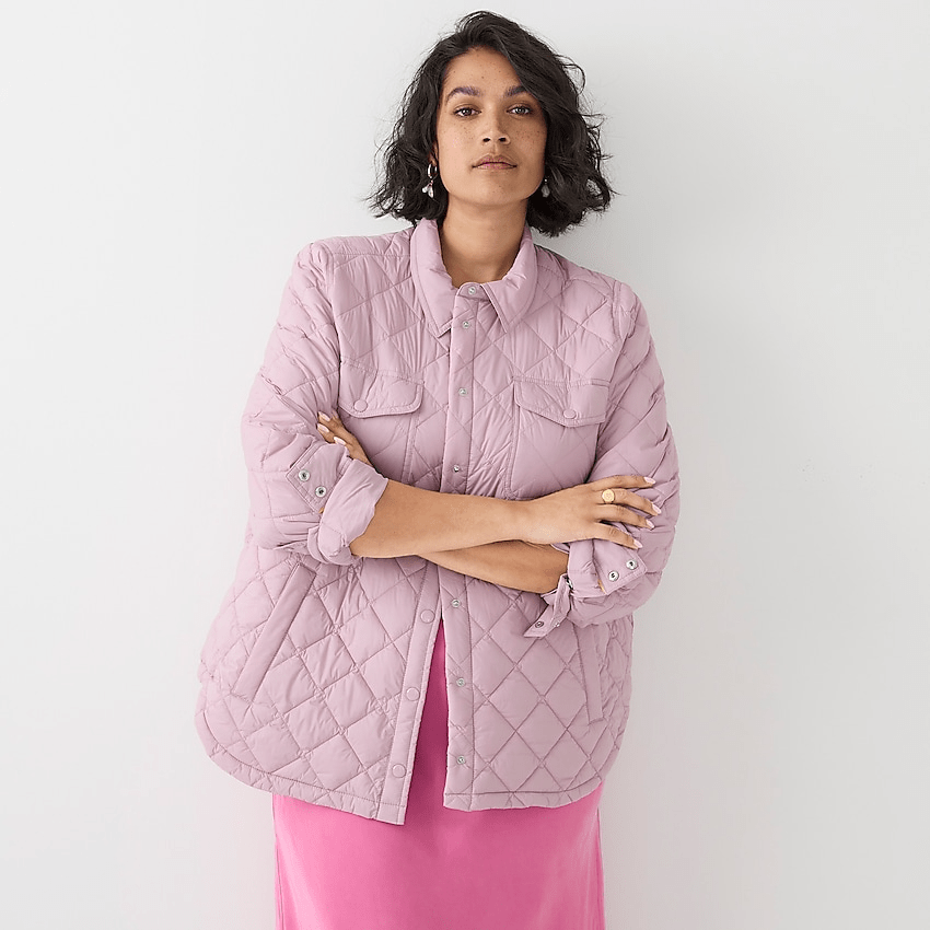J. Crew + Quilted lightweight shirtjacket