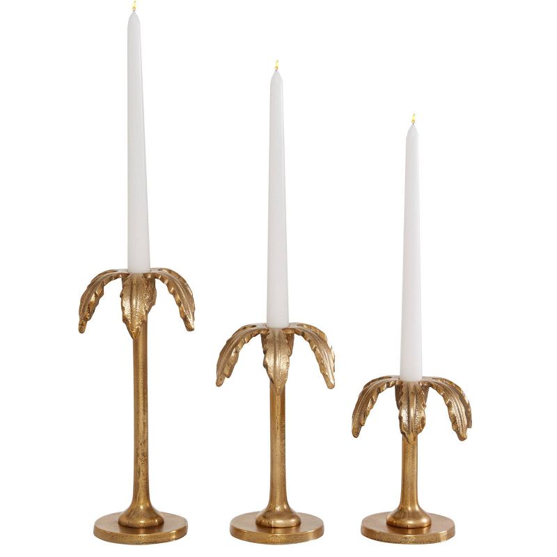 Olivia & May + Palm Tree Taper Candle Holder Set