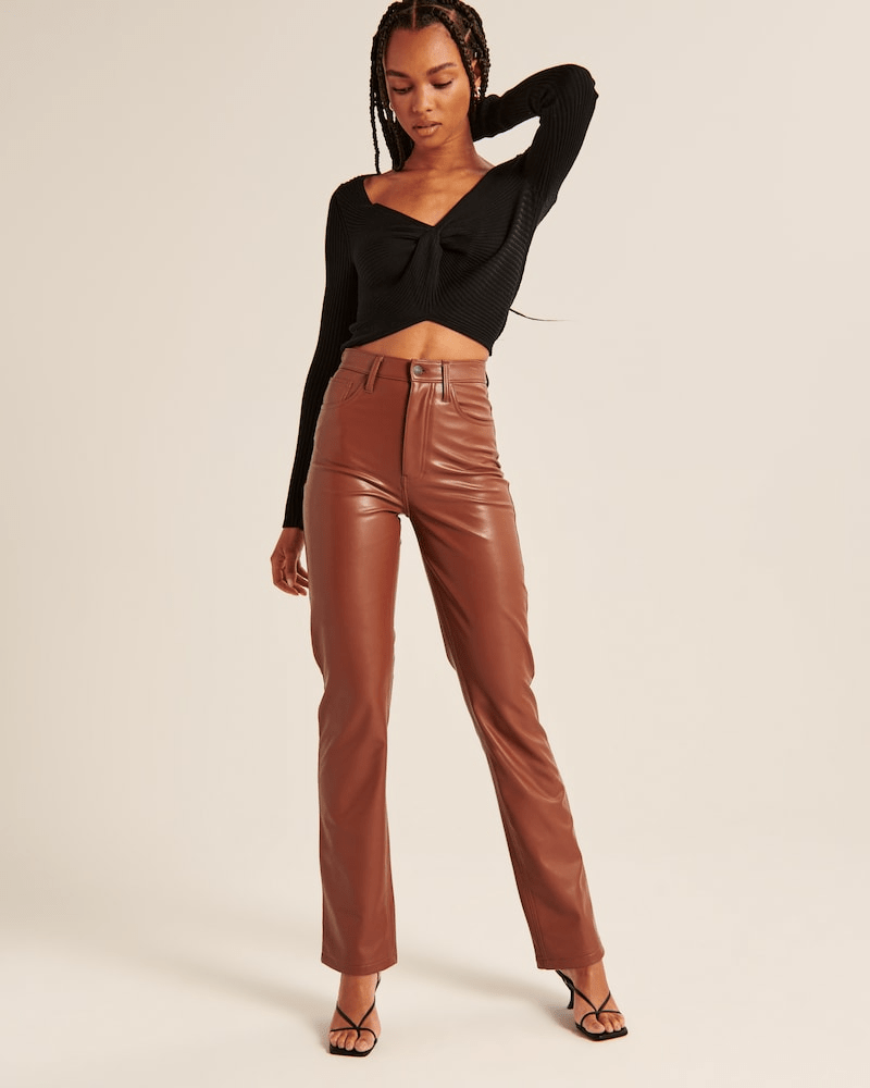 Abercrombie + Vegan Leather 90s Straight Pants