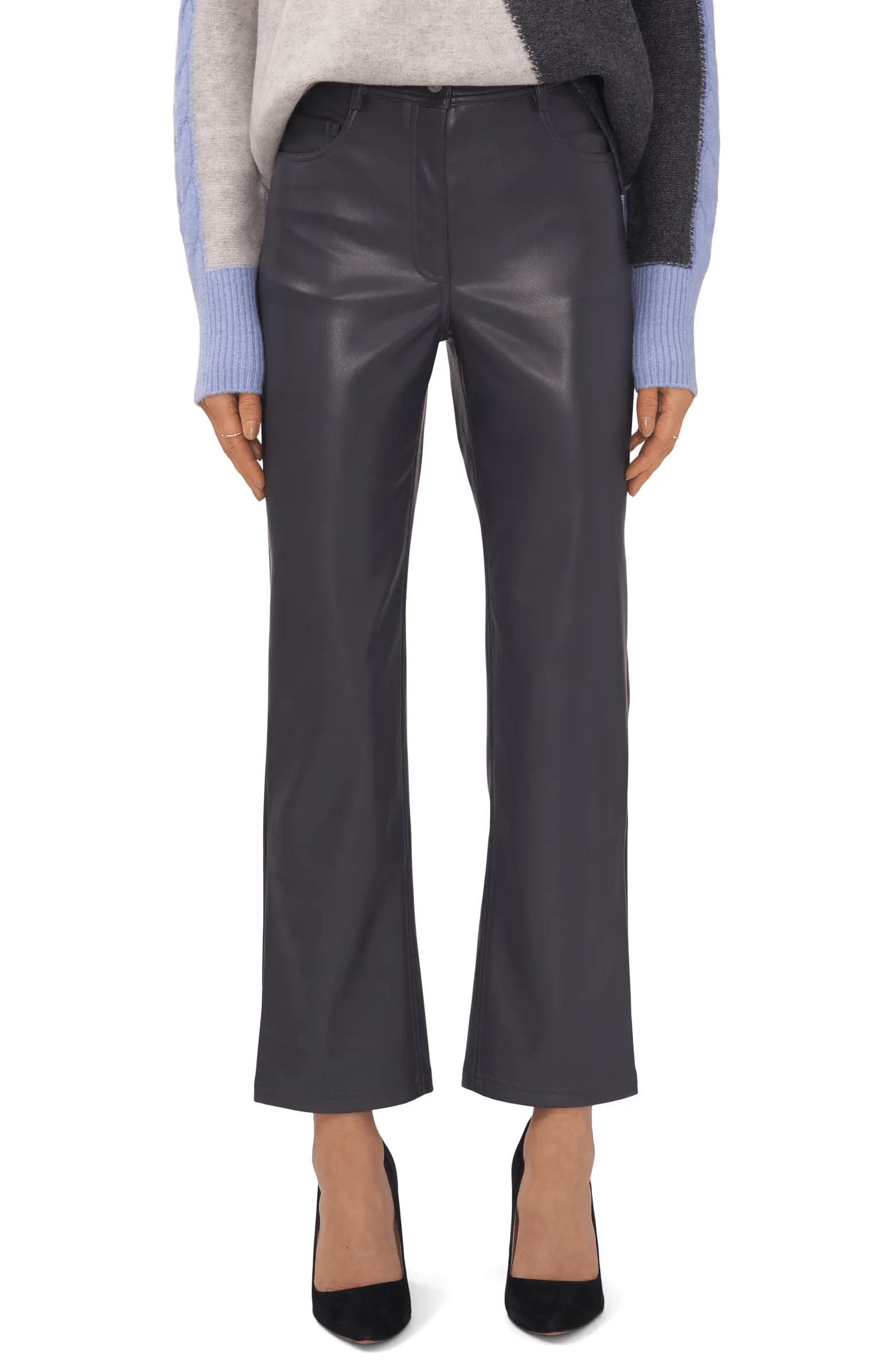 Halogen + Straight Leg Faux Leather Pants