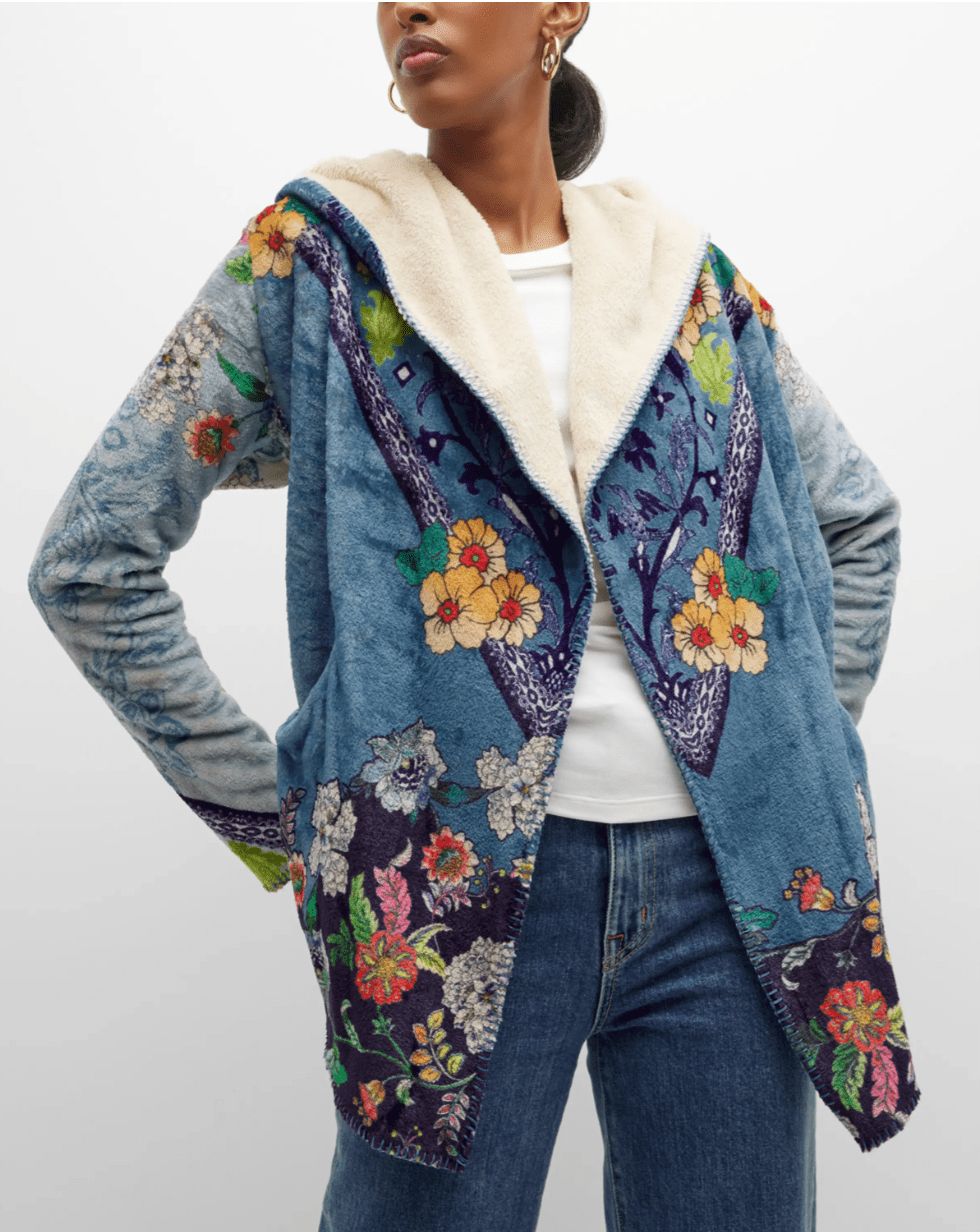 Johnny Was + Shellinay FloralPrint Sherpa Jacket