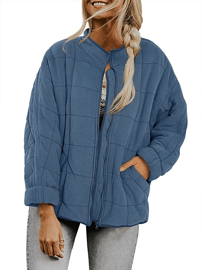 Farktop + Womens Dolman Lightweight Quilted Jacket