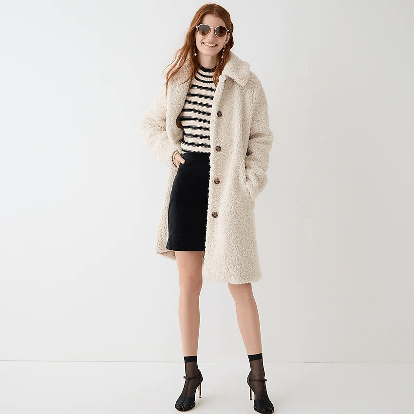 J.Crew + Teddy sherpa lady coat