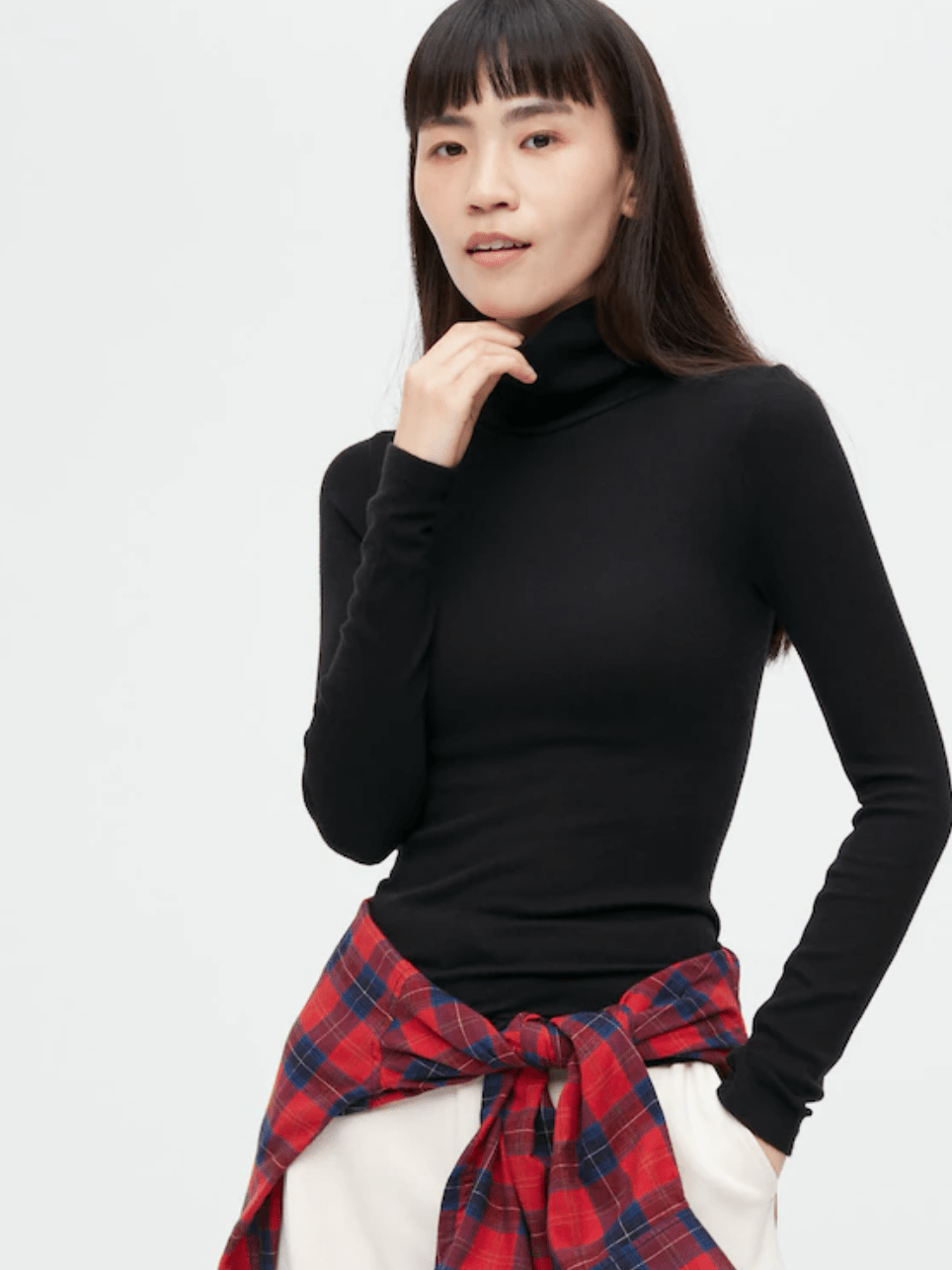 Uniqlo + HEATTECH Seamless Ribbed Turtleneck LongSleeve TShirt