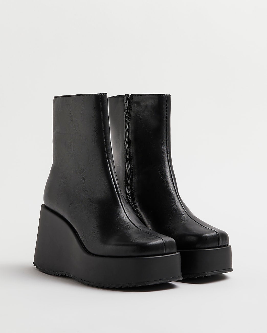 River Island + Wedge Platform Ankle Boots