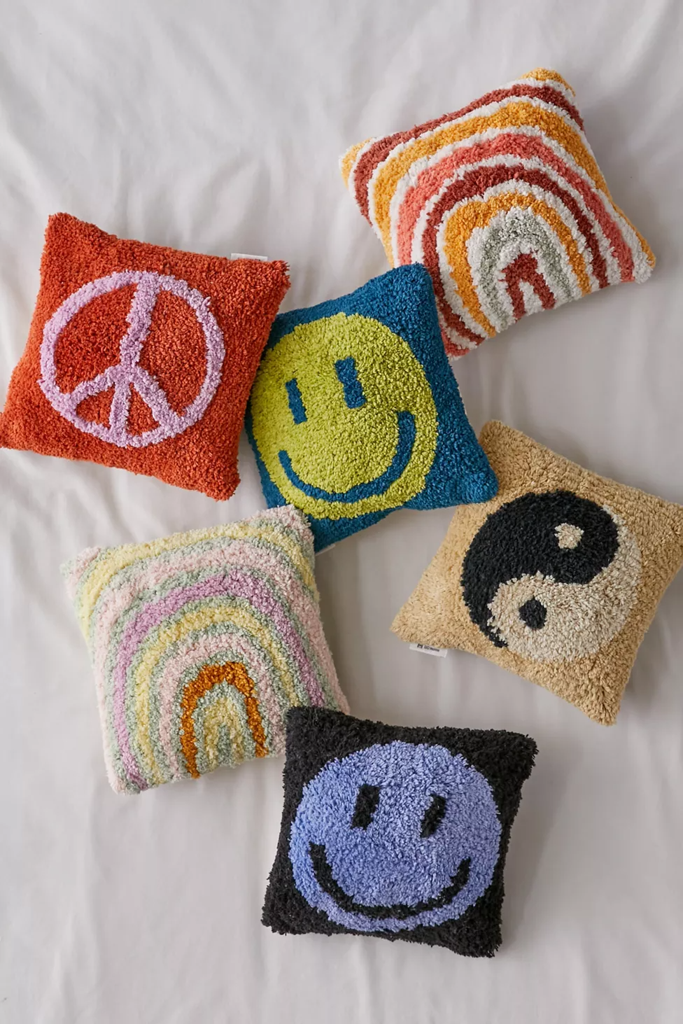 Urban Outfitters + Happy Face Tufted Mini Throw Pillow