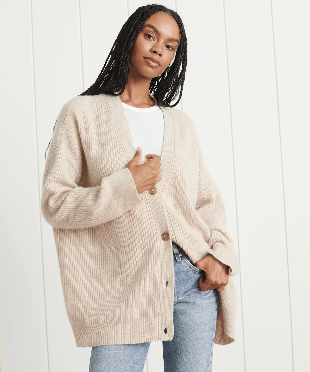 Jenni Kayne + Cashmere Cocoon Cardigan in Oatmeal