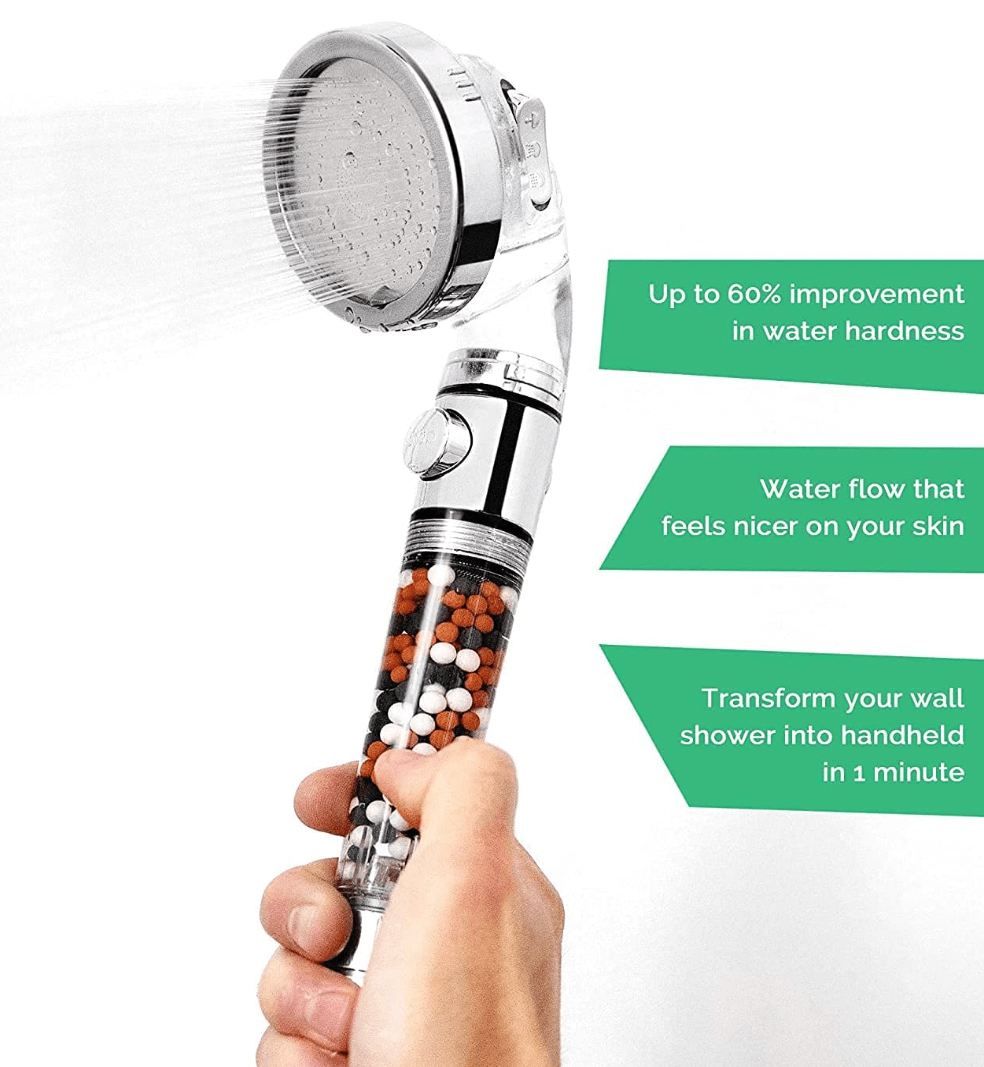 StoneStream + High Pressure & Water Softener Filtered Handheld Shower Head