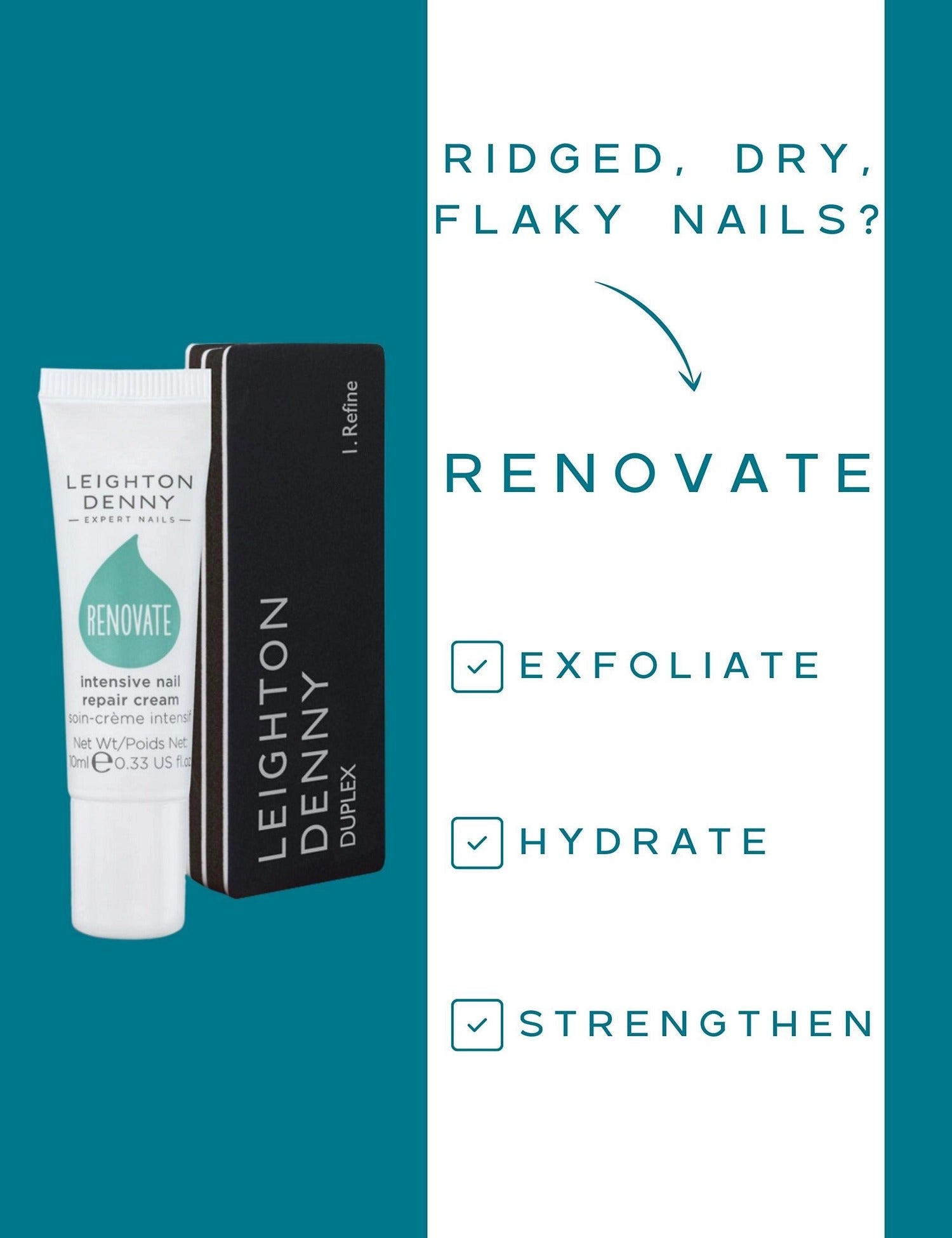 Leighton Denny + Renovate Nail Repair Cream & Buffer