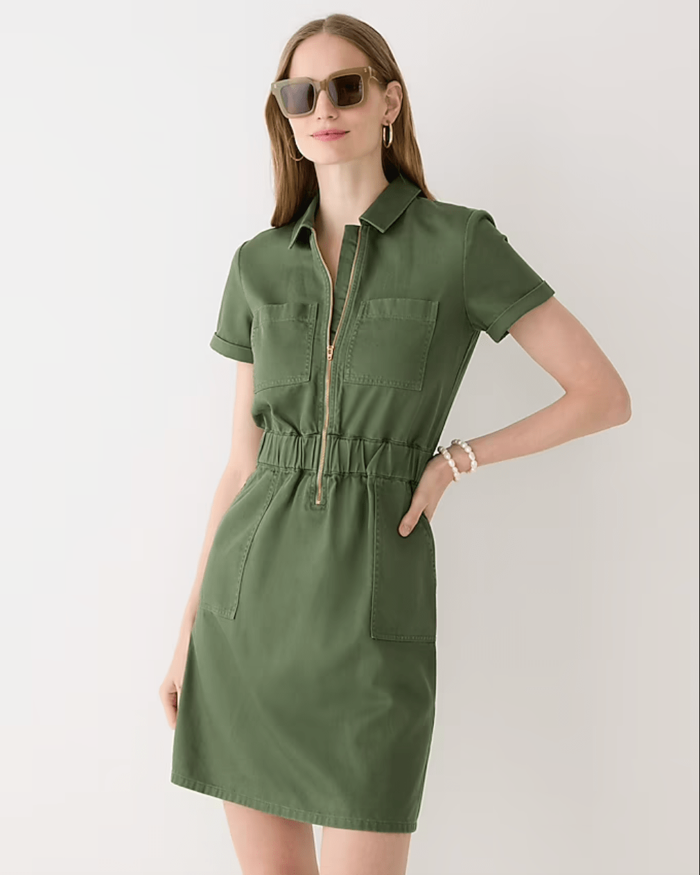 J.Crew + ZipFront Chino Dress