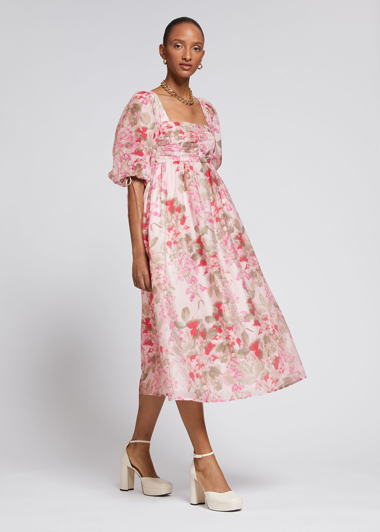 & Other Stories + Babydoll Tied Sleeve Detail Dress