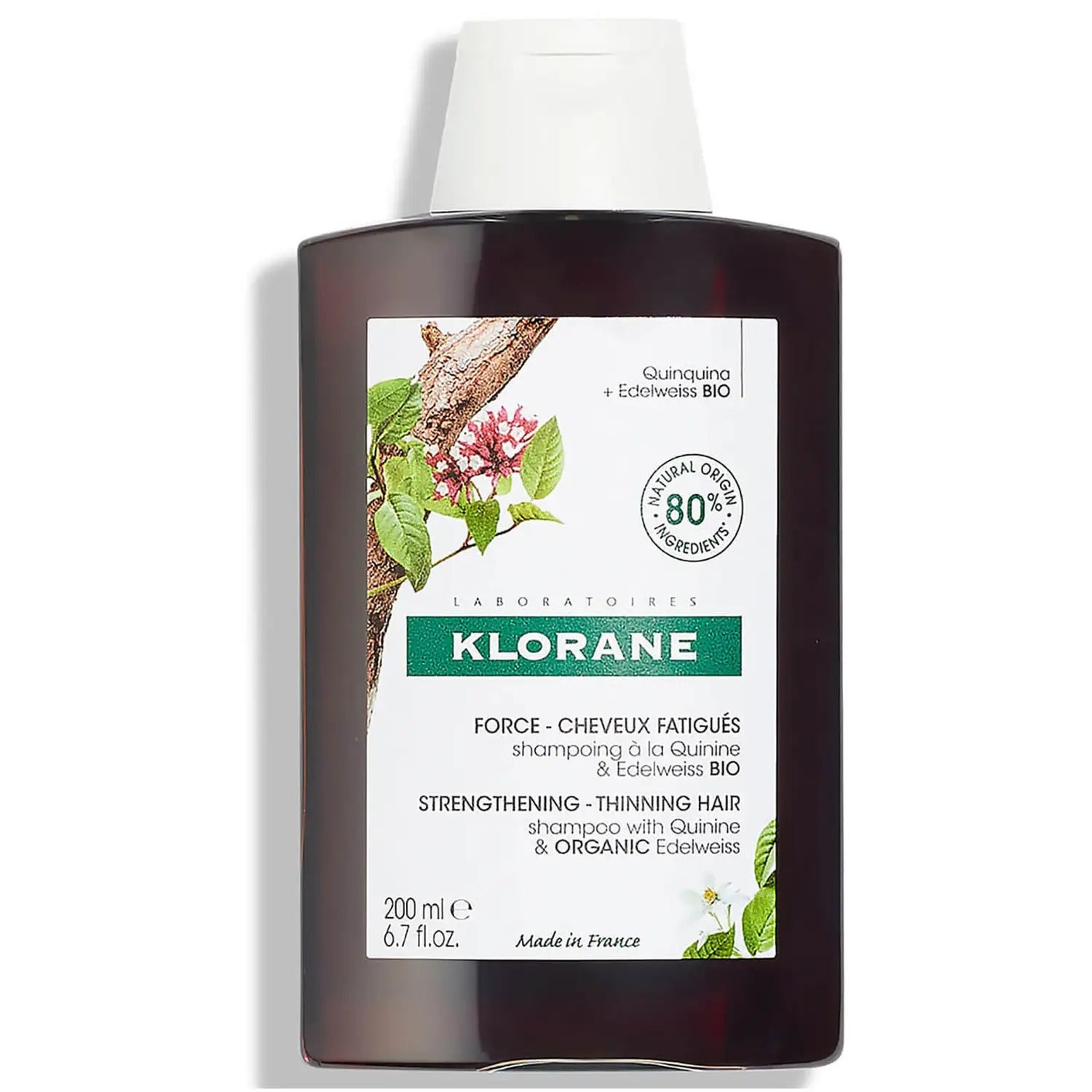 Klorane + Strengthening Shampoo with Quinine and Organic Edelweiss for