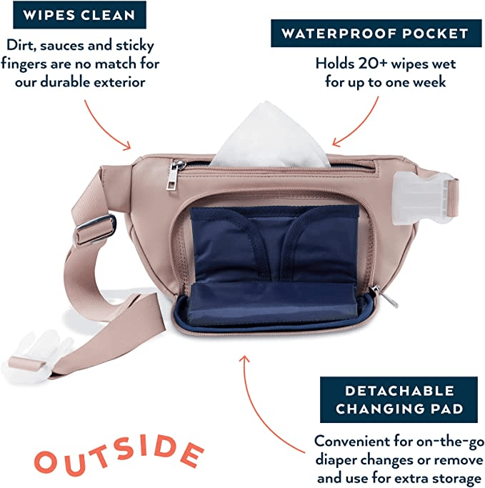 Kibou + Vegan Leather Fanny Pack Diaper Bag