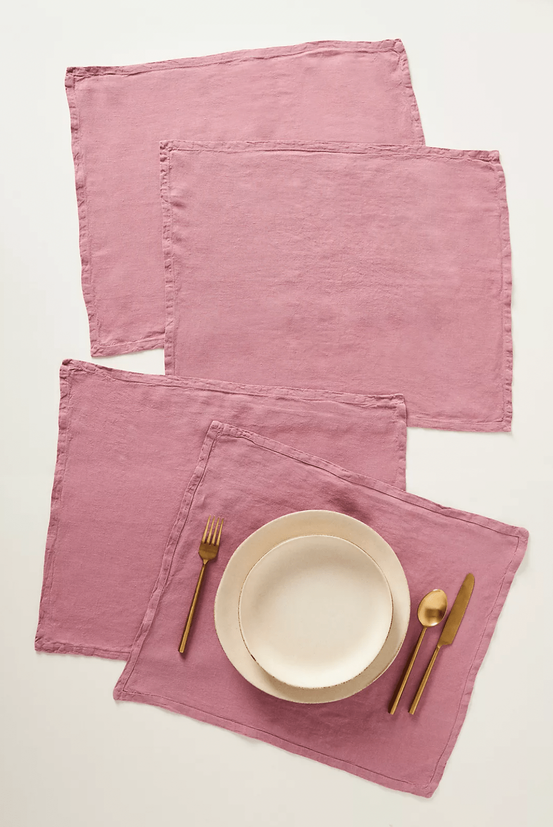Anthropologie + Set of 4 Edison Linen Placemats