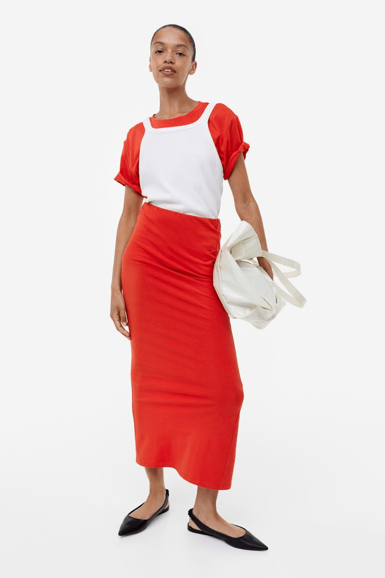 H&M + Long Jersey Skirt