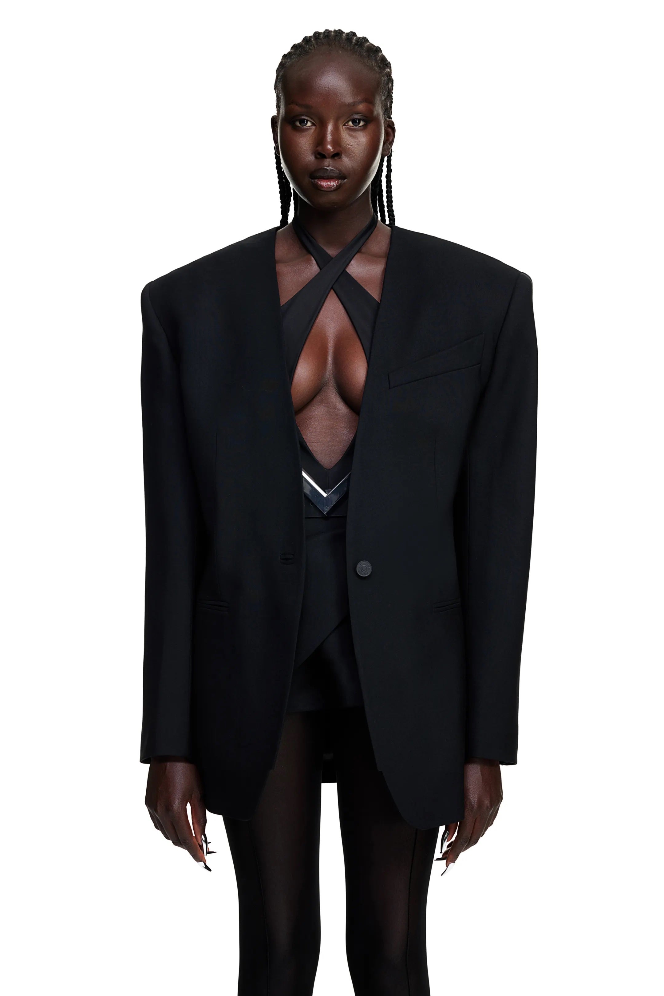 H&M x Mugler + Oversized Wool Blazer