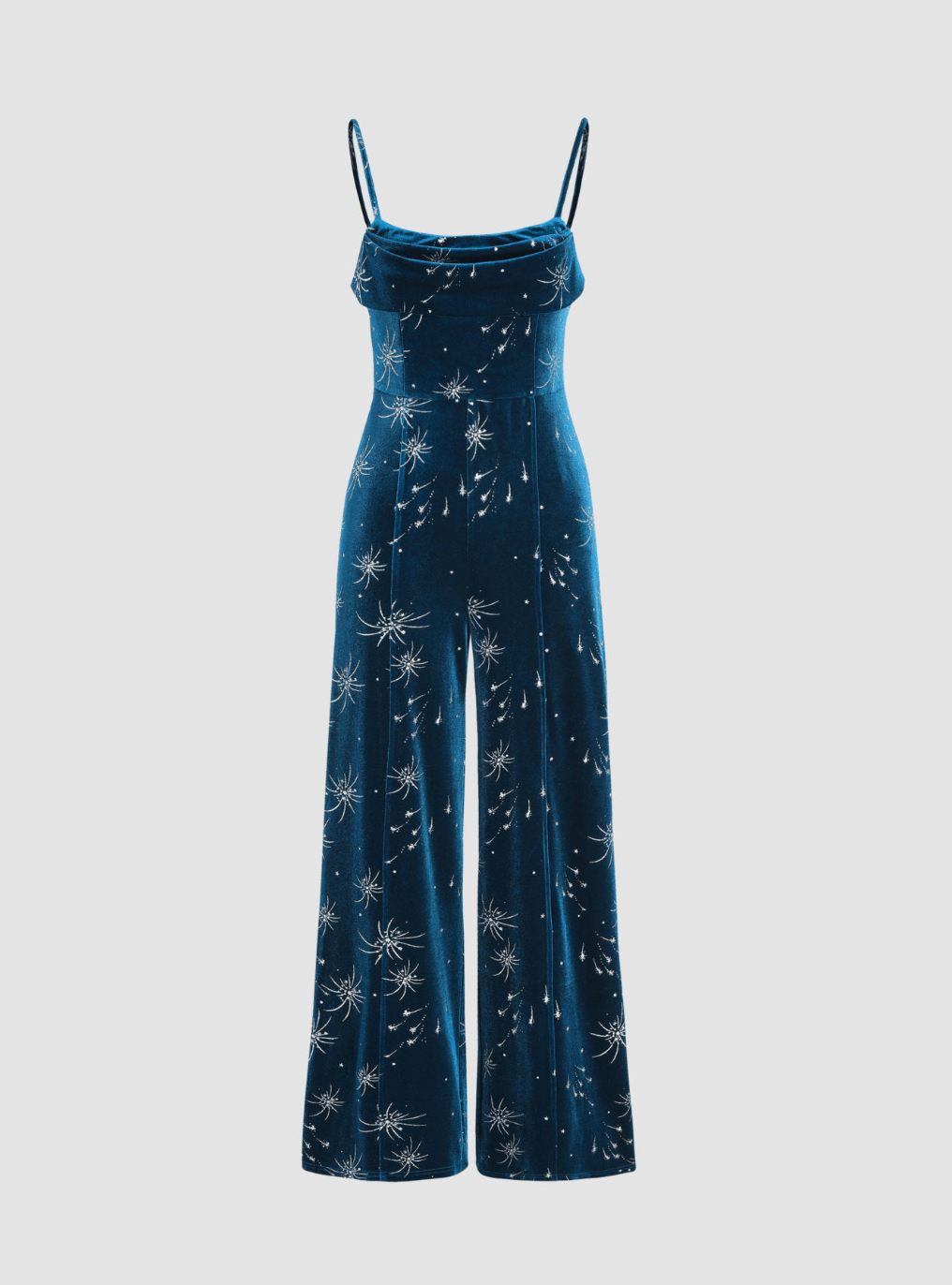 cider + Velvet Star Pattern Wide Leg Jumpsuit