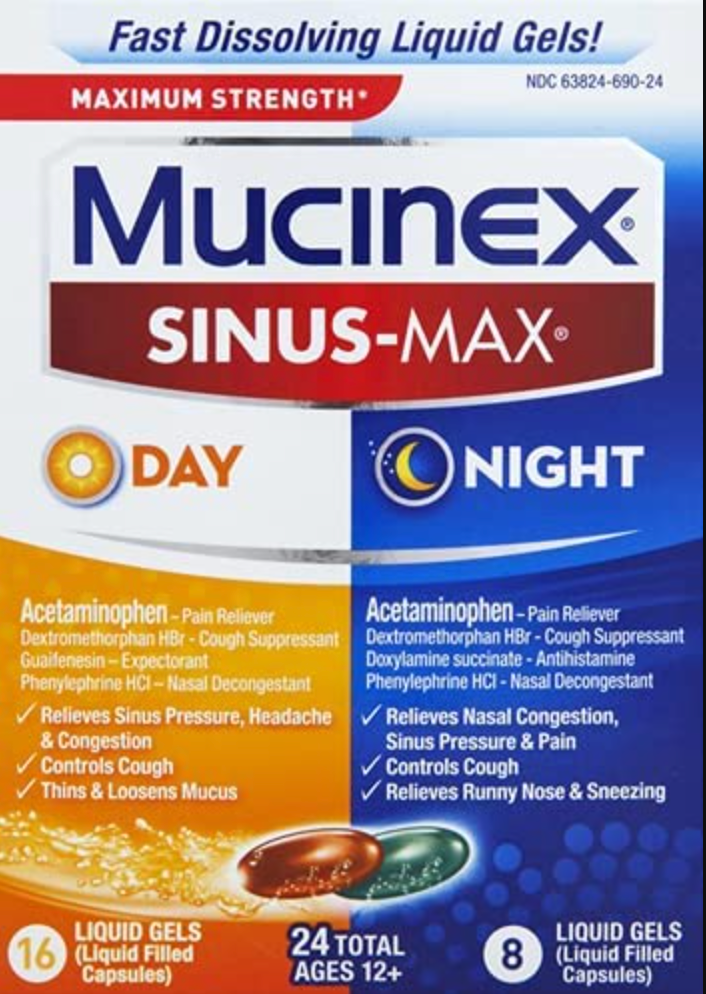 Mucinex + SinusMax Max Strength Day & Night Liquid Gels