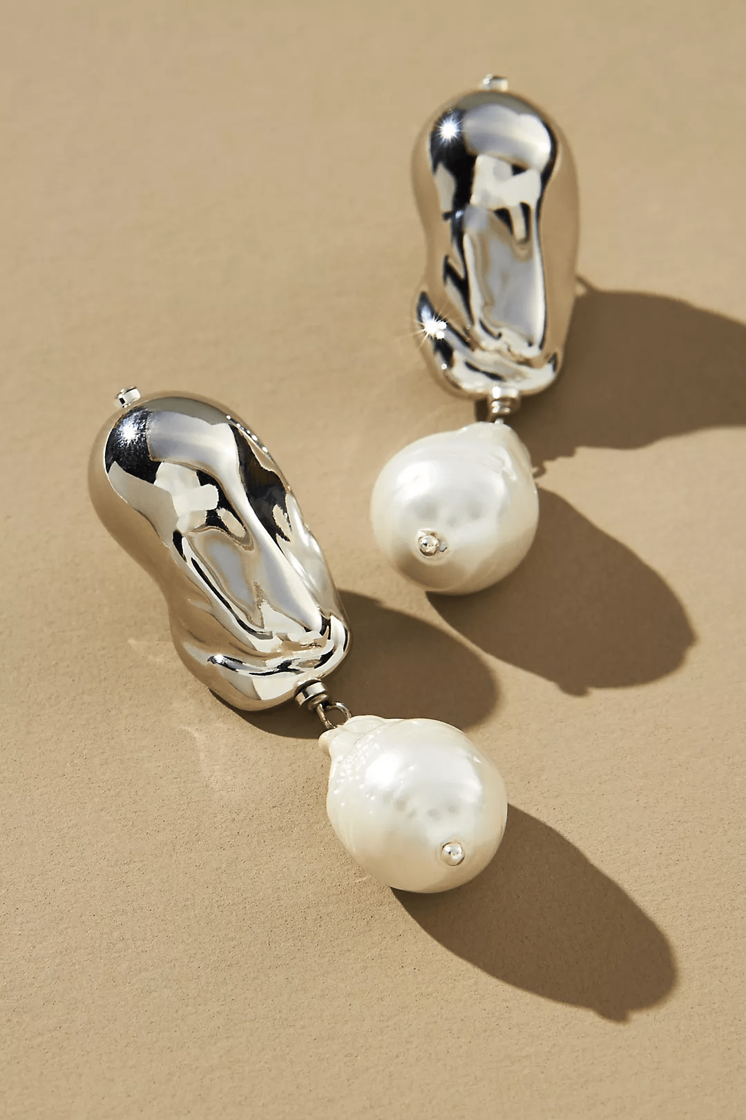 Anthropologie + Abstract Pearl Drop Earrings