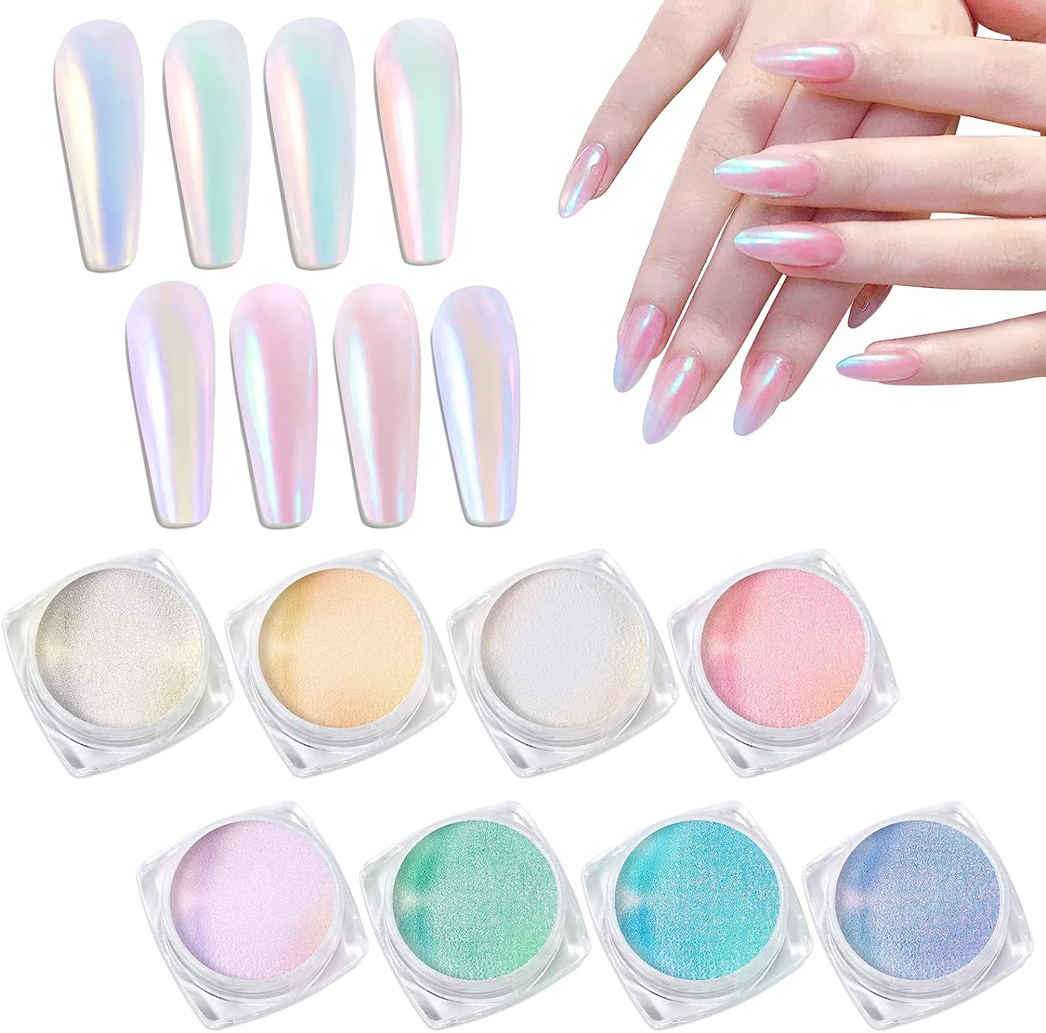 Laza + Pearl Chrome Nail Powders