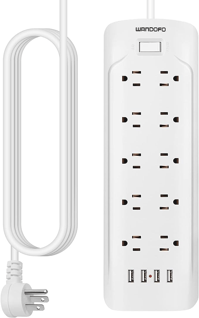 Wandofo + 15ft Extra Long Cord Power Strip Surge Protector