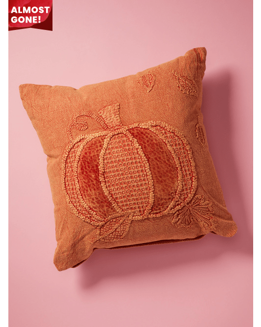 HomeGoods + Stone Washed Pumpkin Pillow