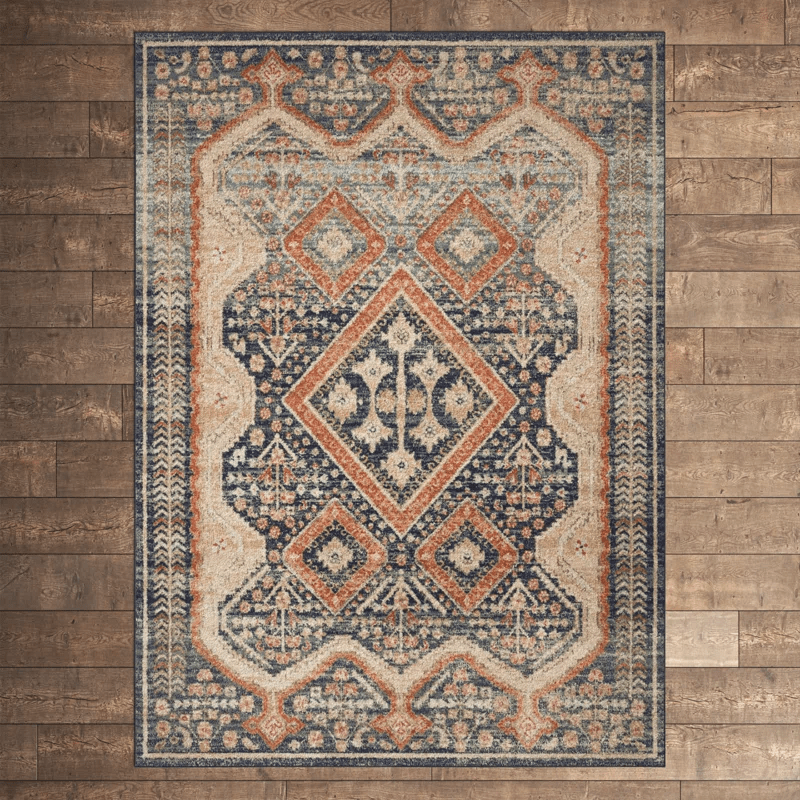 Kelly Clarkson Home + Annabella Performance Blue/Orange/Red Rug