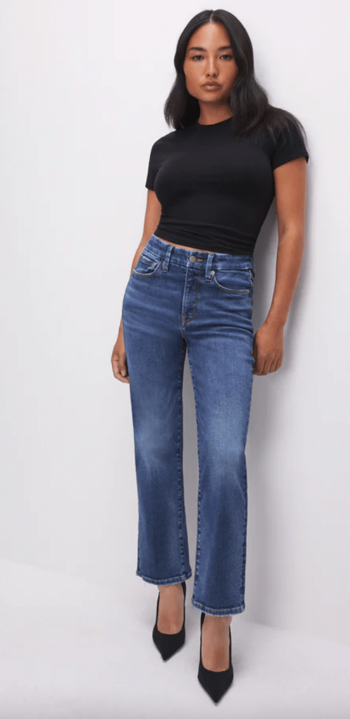 Good American + Always Fits Good Petite Straight Jeans