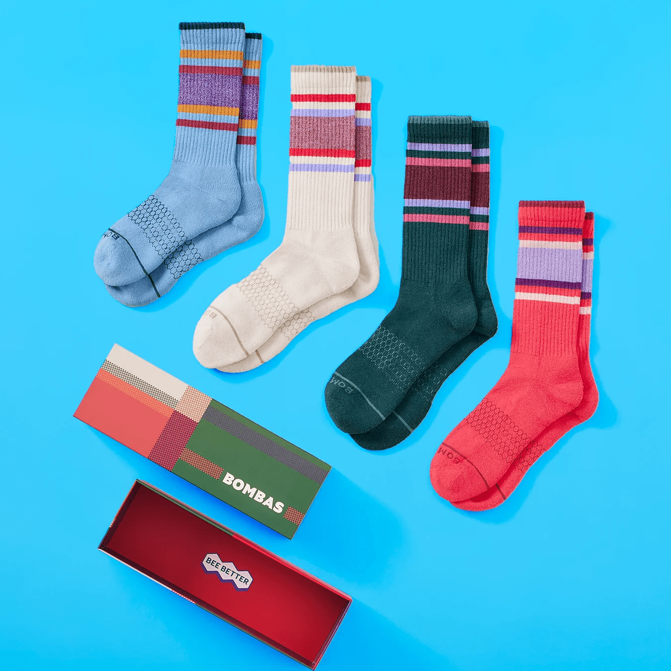 Bombas + Women’s Merino Wool Blend Calf Sock 4Pack Gift Box