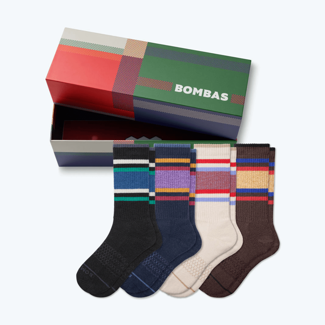 Bombas + Men’s Merino Wool Blend Calf Sock 4Pack Gift Box