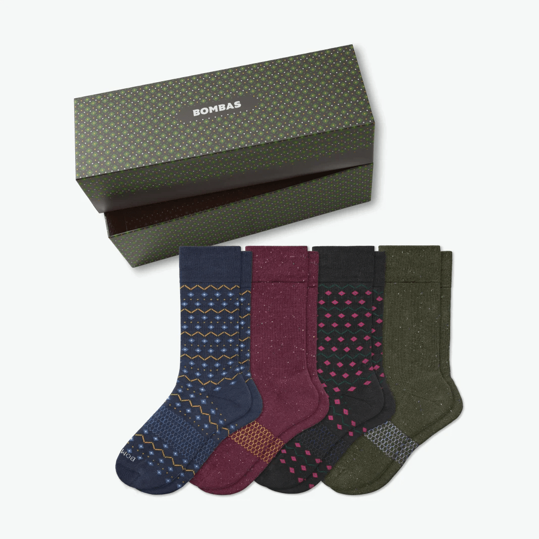 Bombas + Men’s Dress Calf Sock 4Pack Gift Box