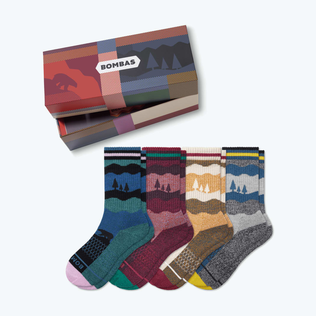 Bombas + Youth Merino Wool Blend Calf Sock 4Pack Gift Box
