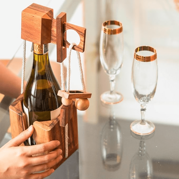 BSIRI + 3D Wooden Wine Bottle Puzzle