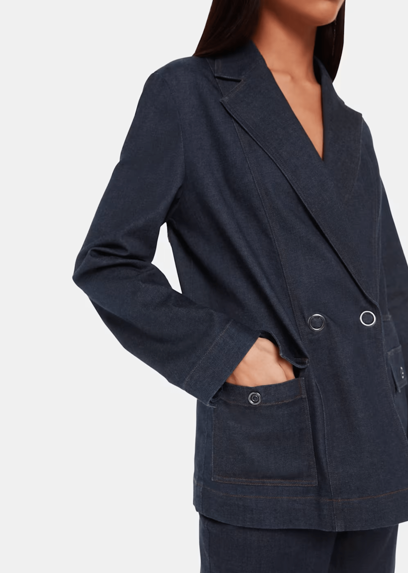Whistles + Whistles Joanna Denim Blazer