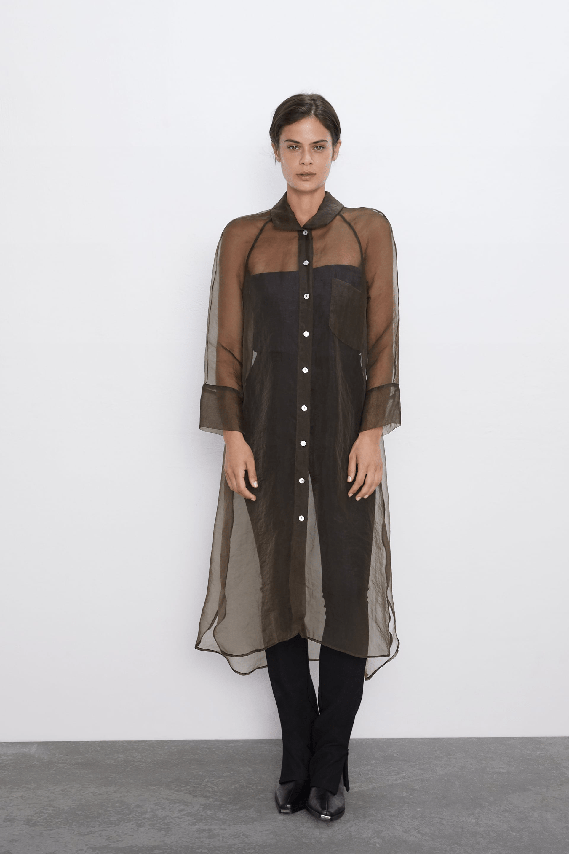 Zara + Long Organza Shirt