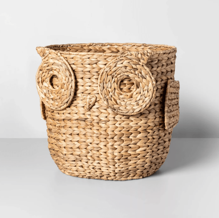 Opalhouse + Water Hyacinth Owl Basket Natural