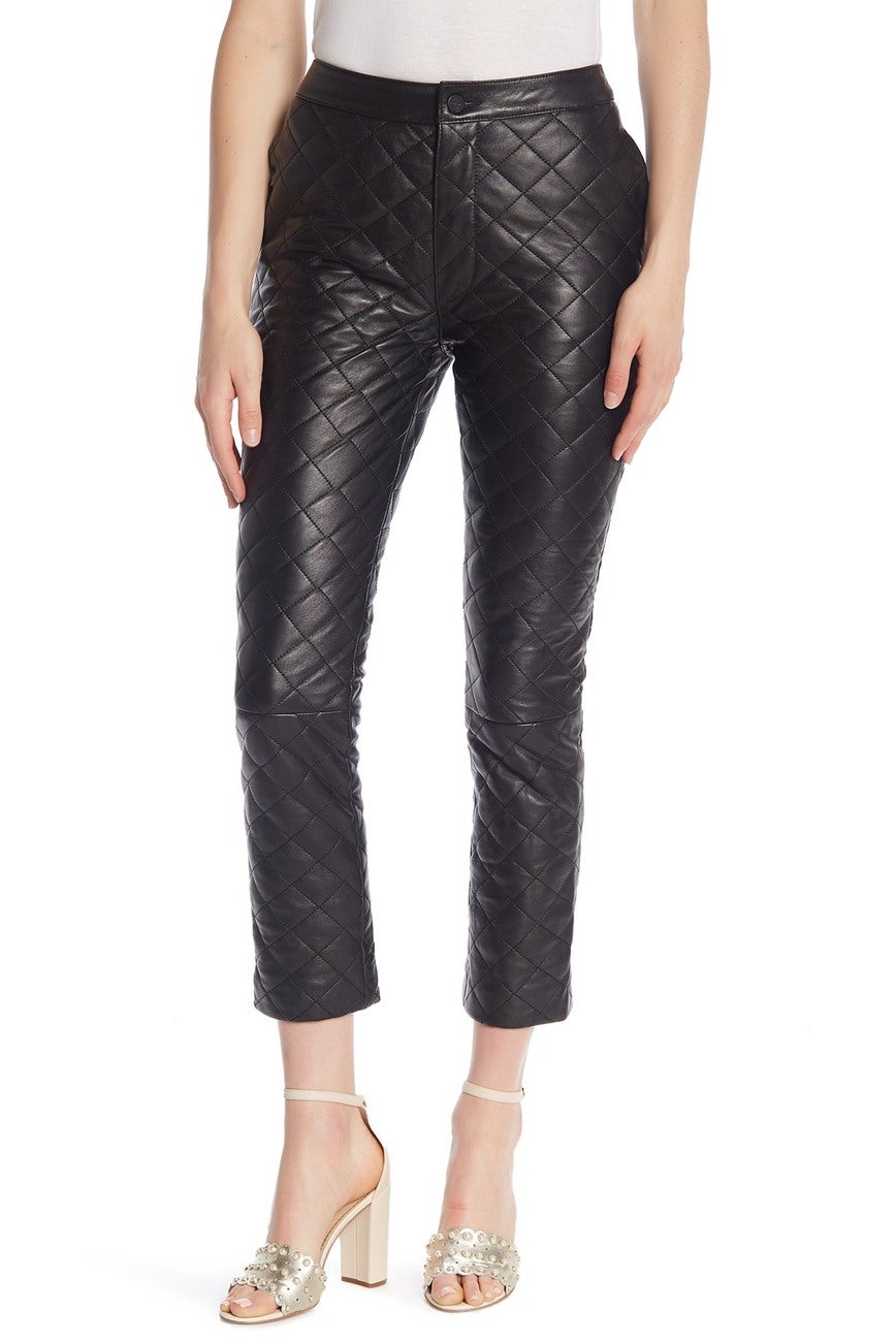 FRAME Denim + Quilted Lamb Leather Pants