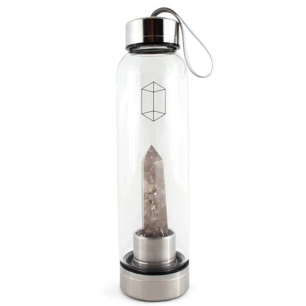 Glacce + Smoky Quartz CrystalInfused Water Bottle