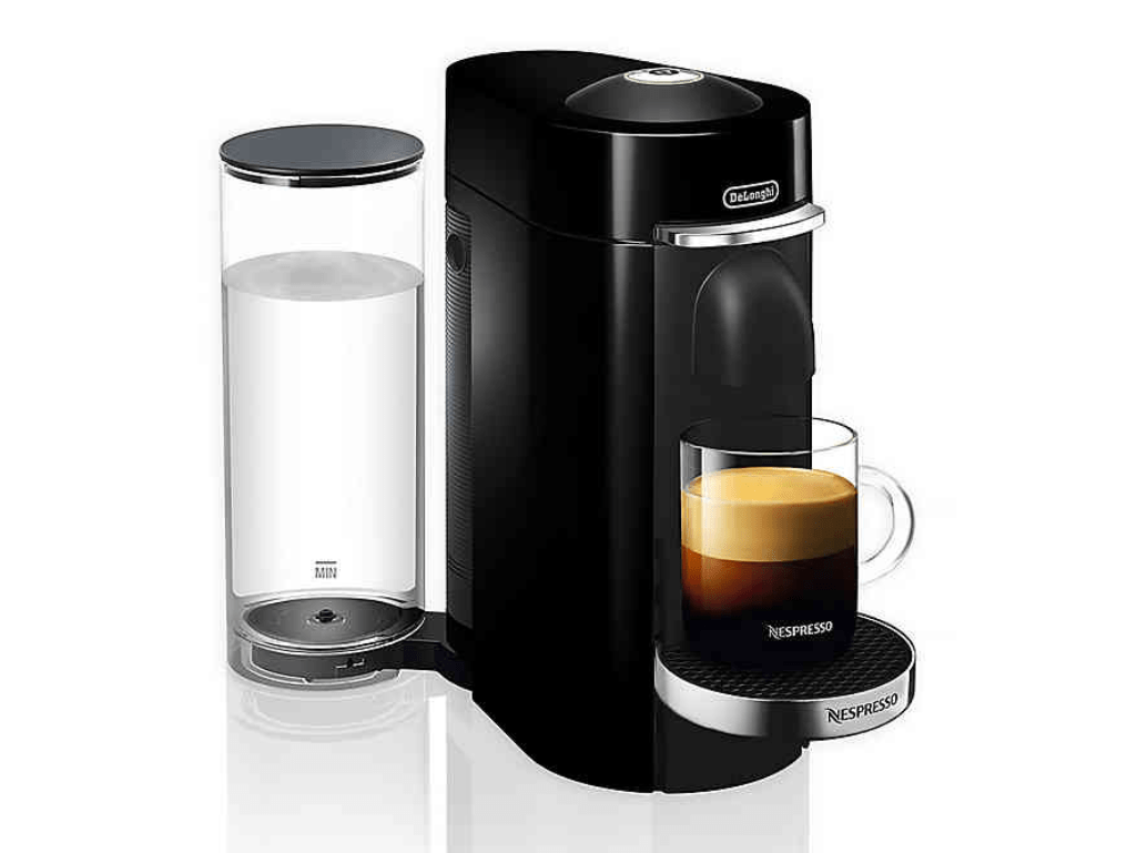 Nespresso + De’Longhi VertuoPlus Deluxe Coffee and Espresso Maker in Black