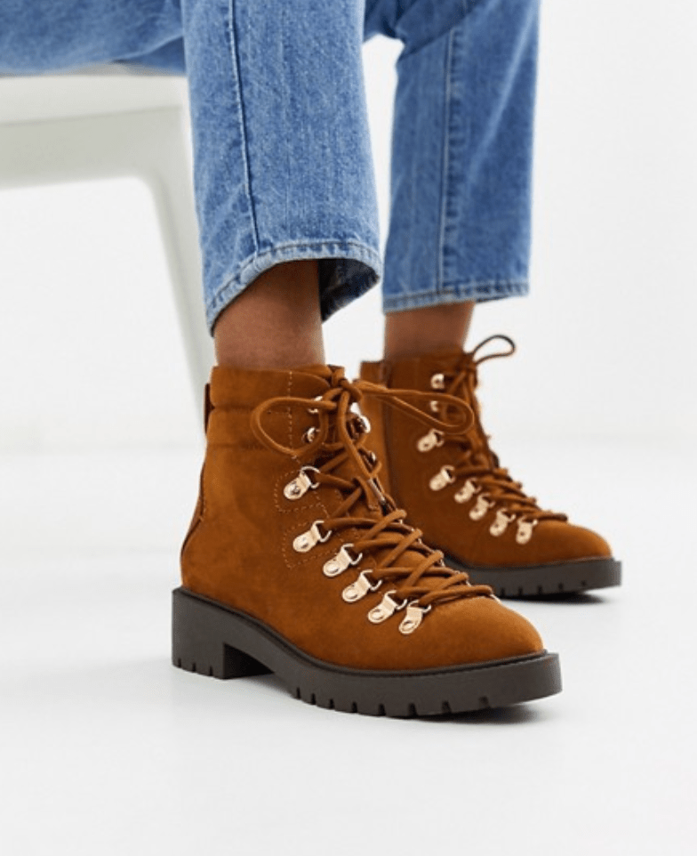 New Look + Chunky Flat Hiker Boots