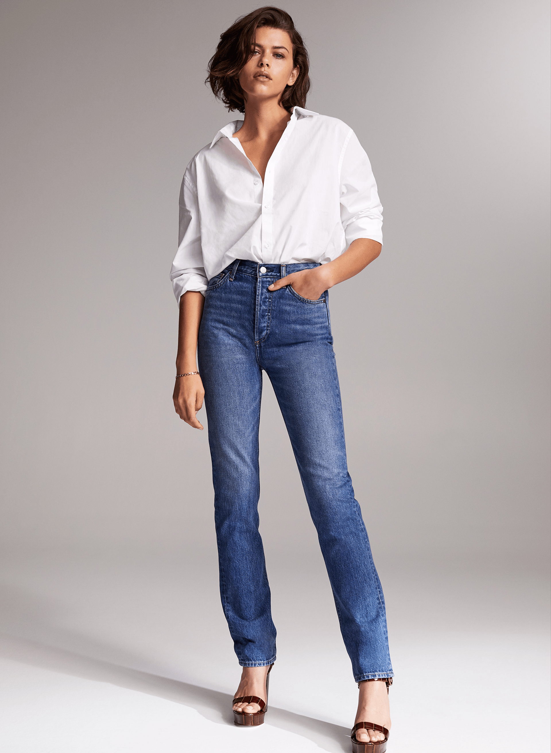 Denim Forum + HighWaisted Straight Leg Jean